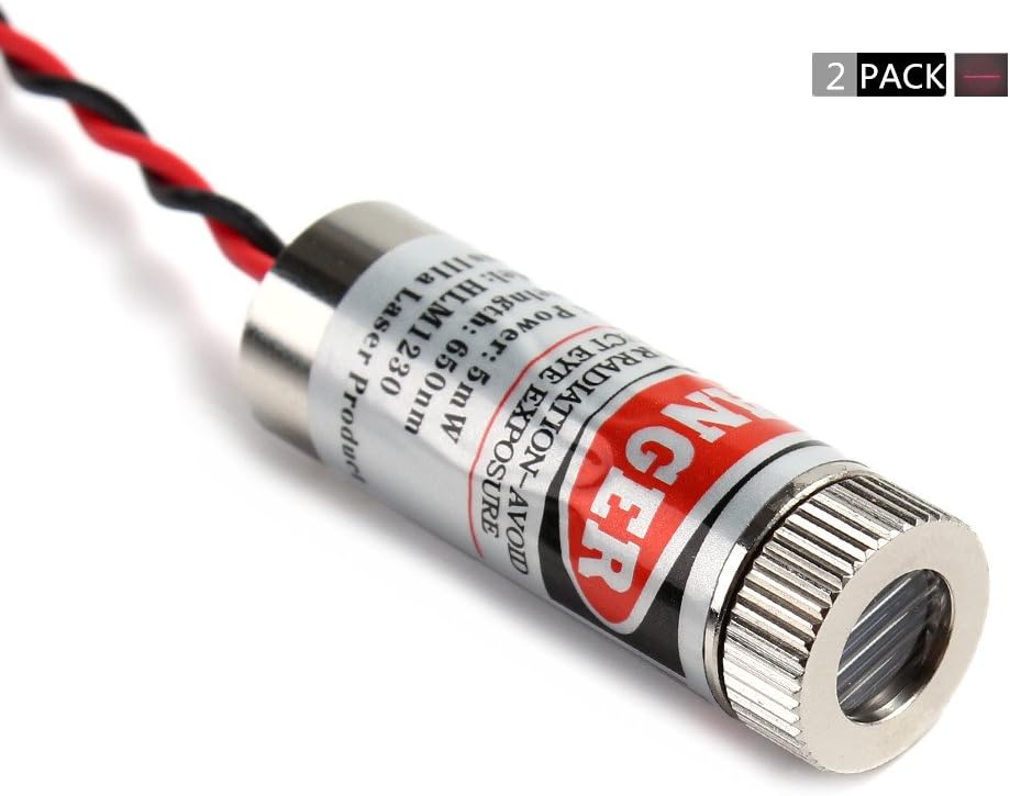 2 Pcs Focusable Laser Module 650nm 3-5V (Line Laser)