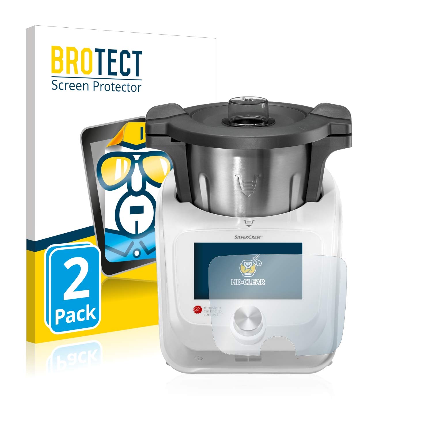 brotect Screen Protector compatible with SilverCrest Monsieur Cuisine Connect (2 Pack) - HD-Clear Protection Film