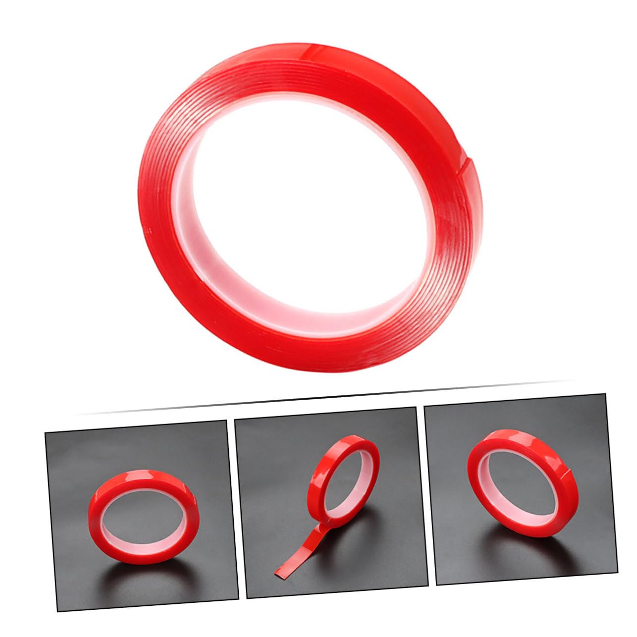 jojofuny 5 Rollen dicker doppelseitiger Aufkleber Dasselbe im Freien doppelseitiges klebeband für stoff schwer drinnen breite Bänder keine spuren aufkleber Acrylsäure rot