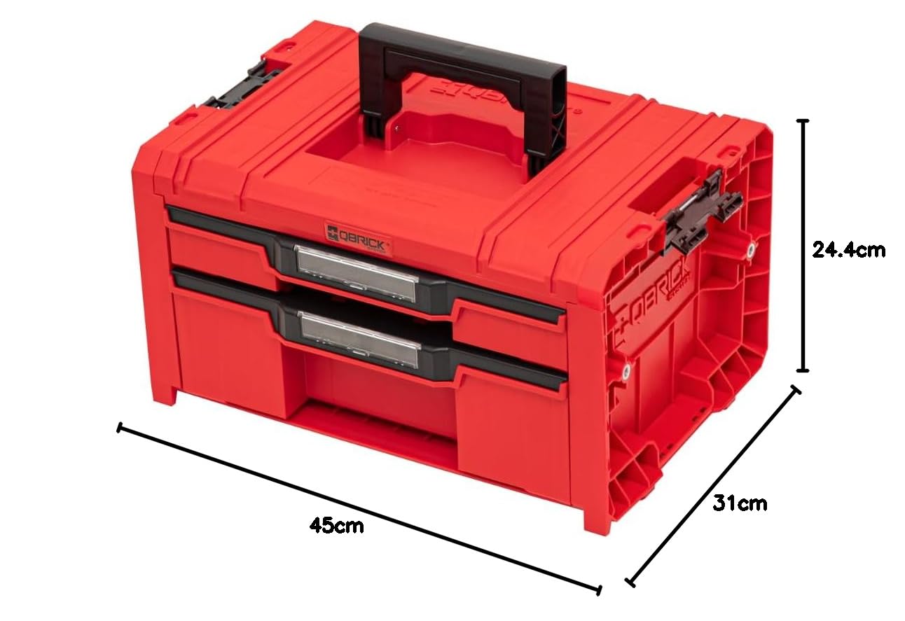 QBRICK SYSTEM Caja Herramientas Maletin Caixa De Ferramentas PRO Drawer 2 Toolbox 2.0 Expert RED Ultra HD Rojo 460 x 320 x 260 mm