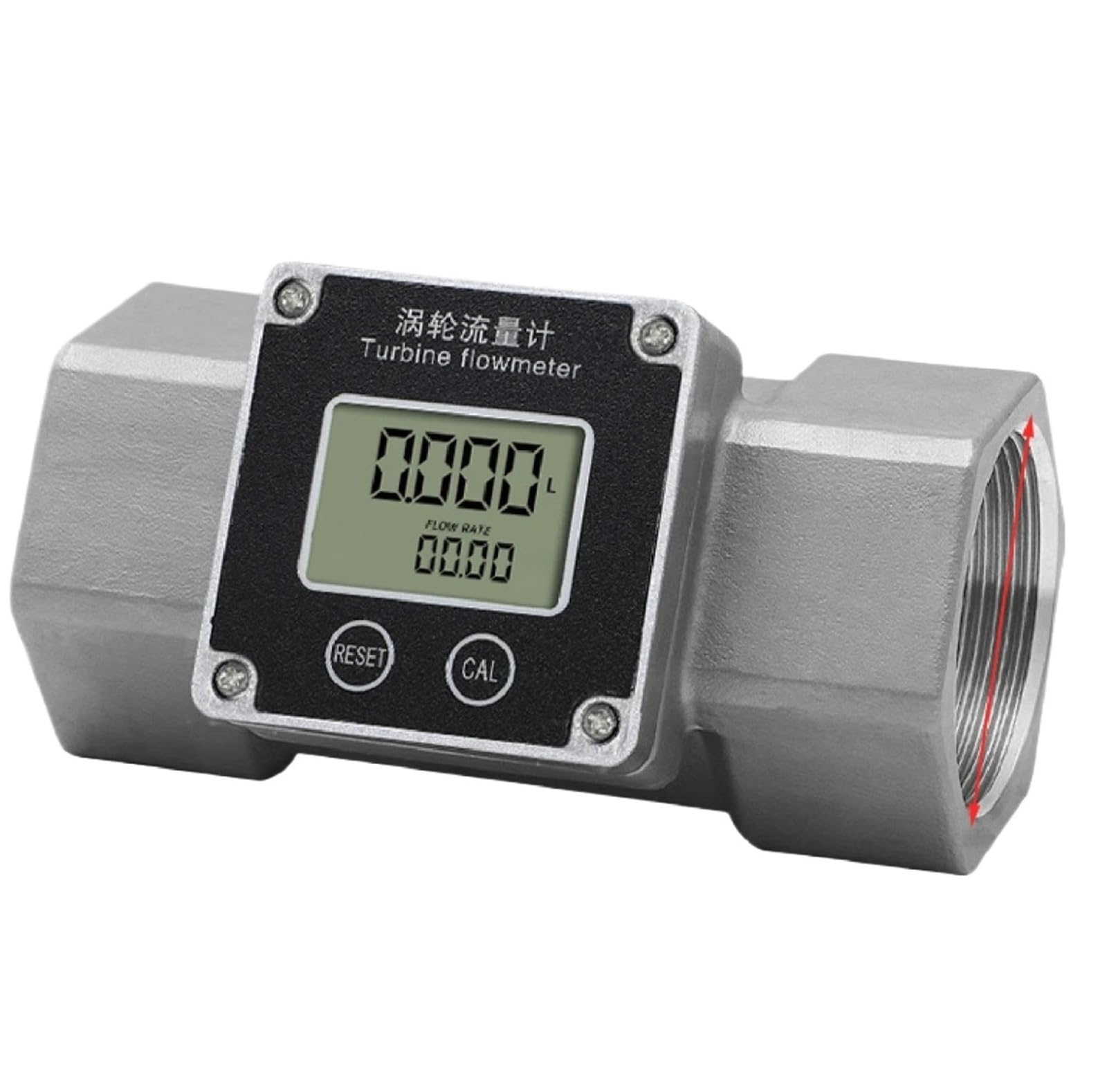 JVDDI Flow Meter Stainless Steel Electronic Flowmeter Digital Liquid High Accuracy Water(2 inch)