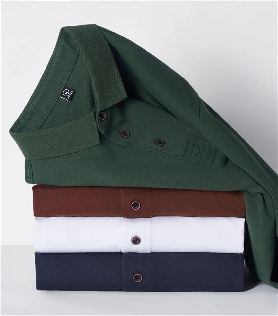 Polo de manga corta para hombre, diseño clásico, color liso, para jóvenes