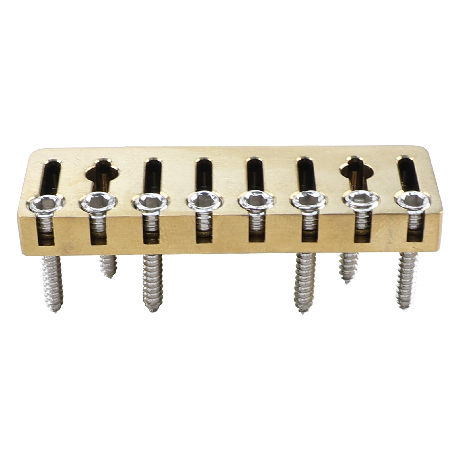 Dado di bloccaggio a 8 corde in lega di titanio per ponte chitarra senza testa in metallo per chitarra elettrica a 8 corde (vuoto oro 49 mm x 18 mm)