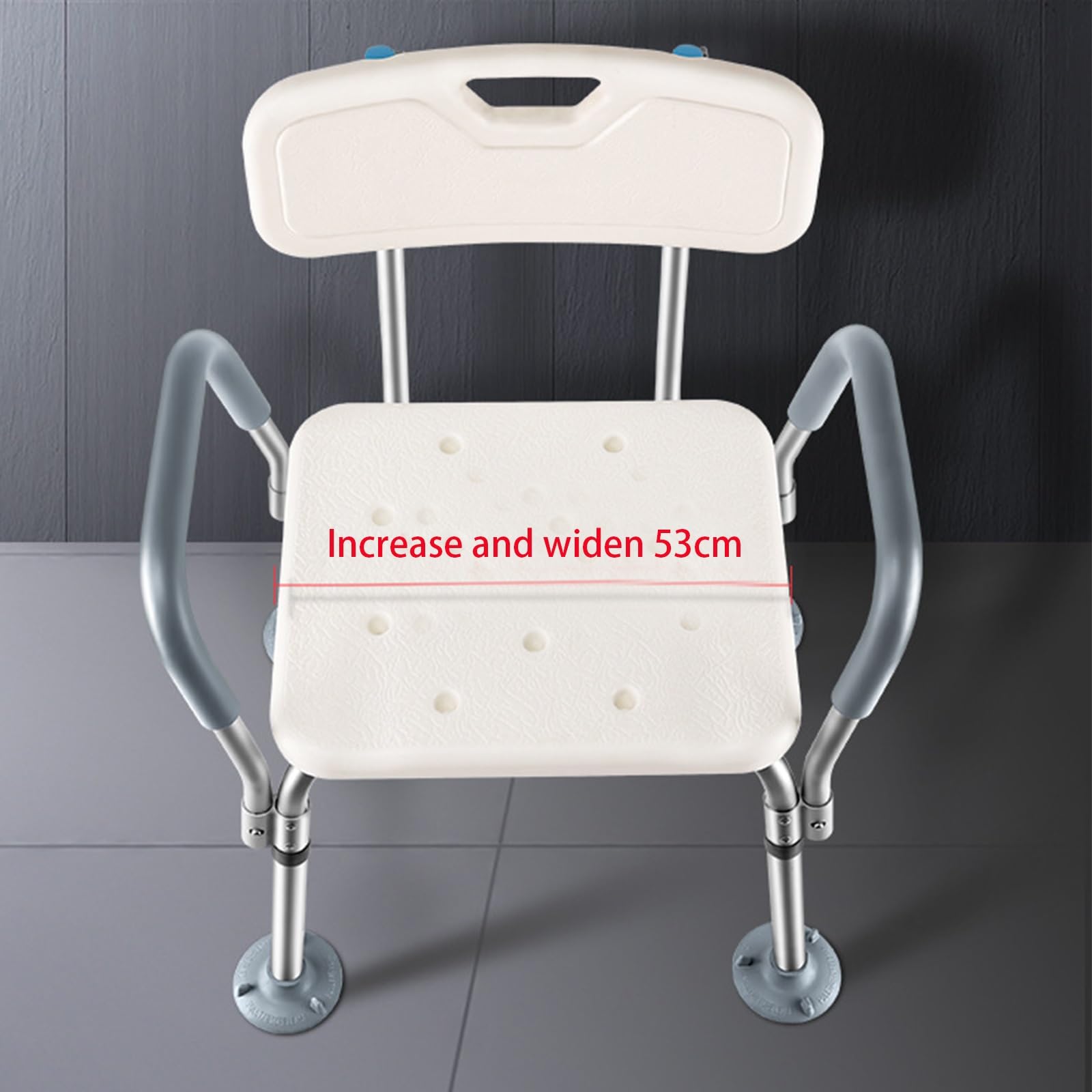 Silla De Ducha for Mayores, Ortopédica, Taburete De Ducha for Ancianos, Altura Regulable, Silla De Baño con Respaldo, Conteras Antideslizantes,41-54cm