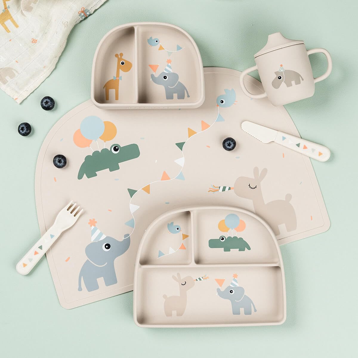 Done by Deer Stick&Stay Celebration - Piatto menù, colore: sabbia