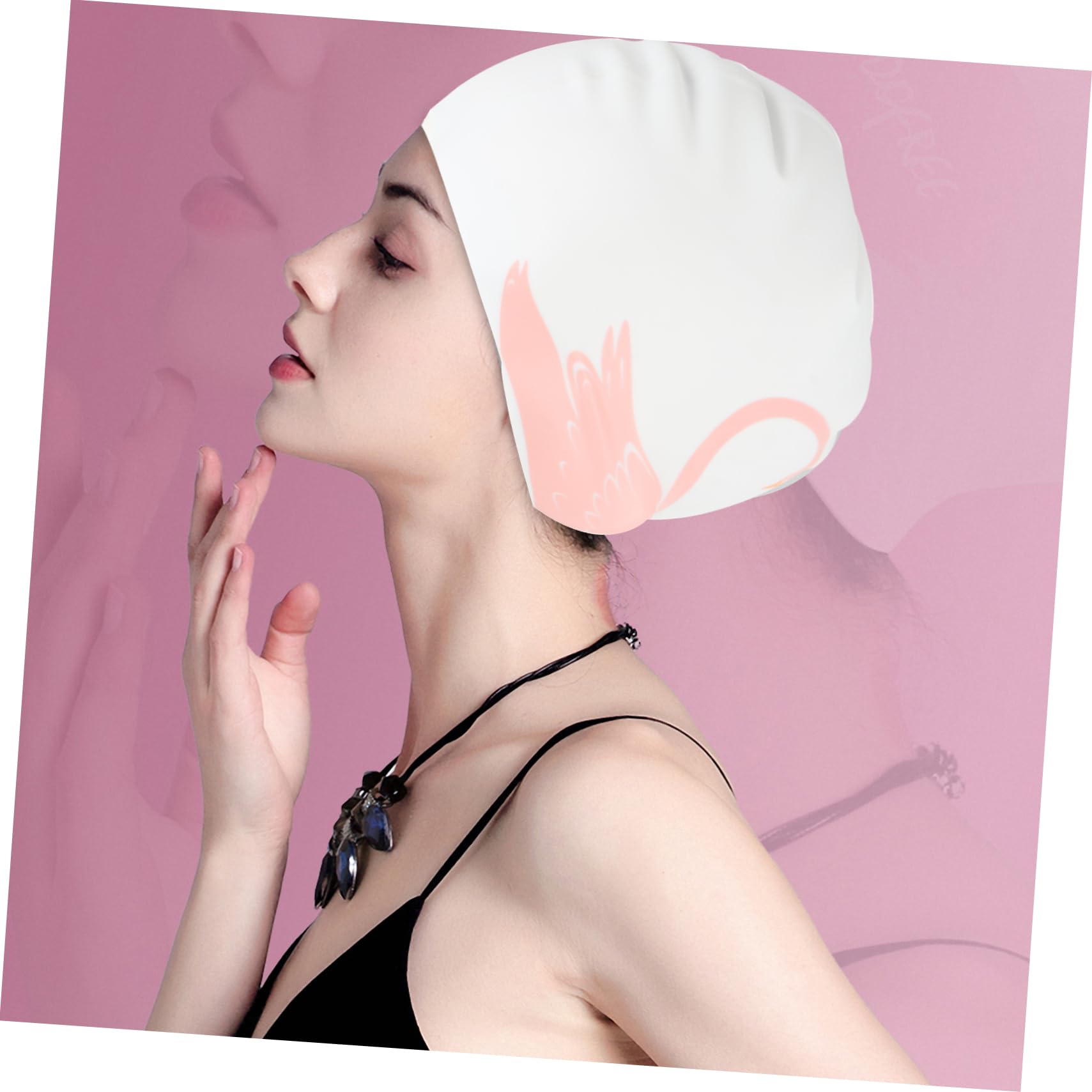 Cuffia Piscina Donna Silicone Orecchie Cigno 2 Pezzi