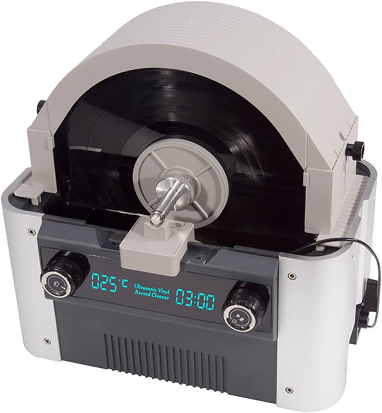 Limpiador ultrasónico de discos de vinilo de 6 l, máquina de limpieza ultrasónica de discos de secado por giro automático de alta frecuencia con temporizador de 6 segmentos y lavado de advertencia