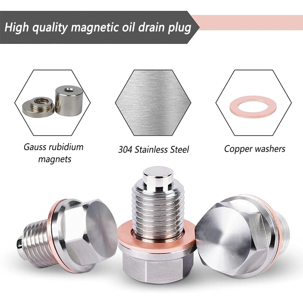 Metal Lube Tornillo Magnético Drenaje Aceite M14x1.5 | Aluminio Anodizado,  Punta Imantada | Universal Para Motor Perno Magnético M14x1.5 Aluminio  Anodizado Motor