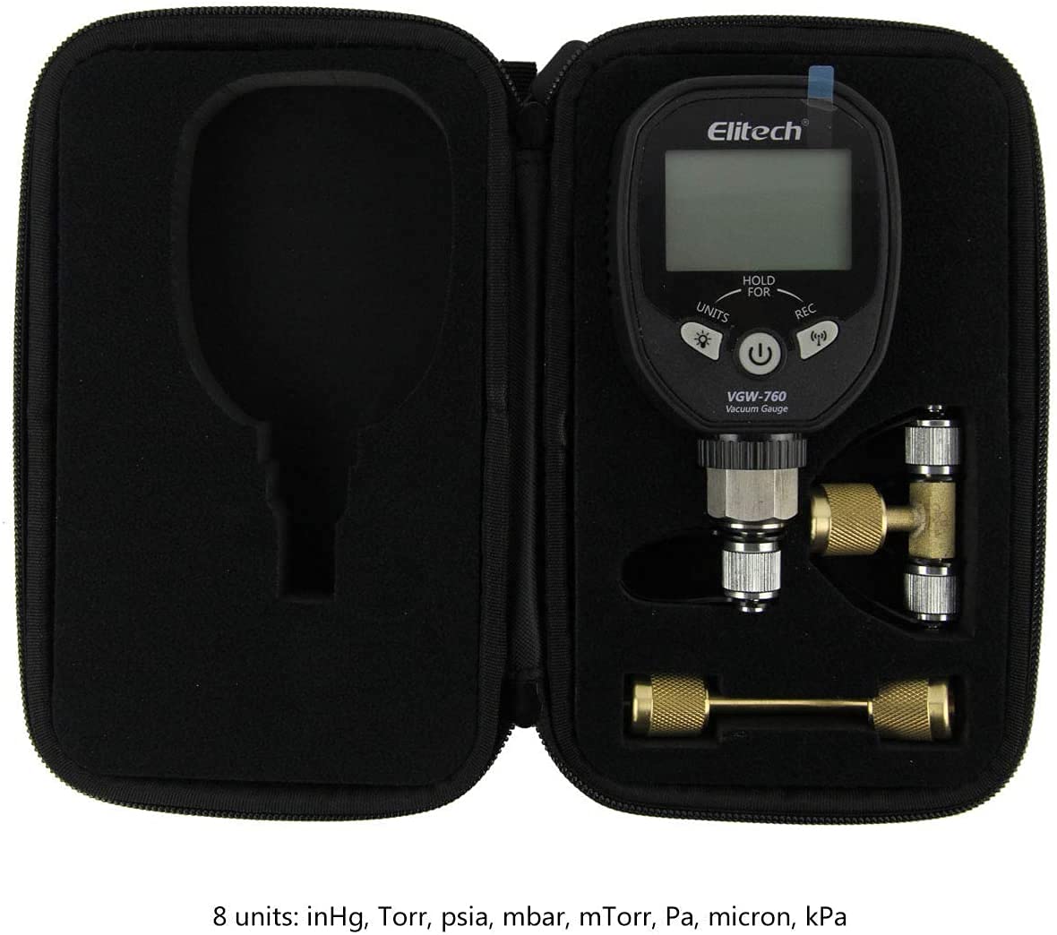 Elitech VGW-760 Wireless Refrigeration Digital Vacuum Gauge Micron Gauge HVAC Vacuum Pressure Temperature Tester Leakage Test Alongwith Factory Calibration Certificate 3