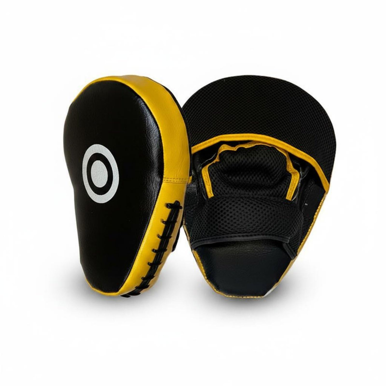 Ergonomic Curve Curved Focus Pad Shock Absorbing Boxing Hand Pad Wear-Resistant Punching Pad Long-Lasting for Boxers, Gym, Yellow-image-44