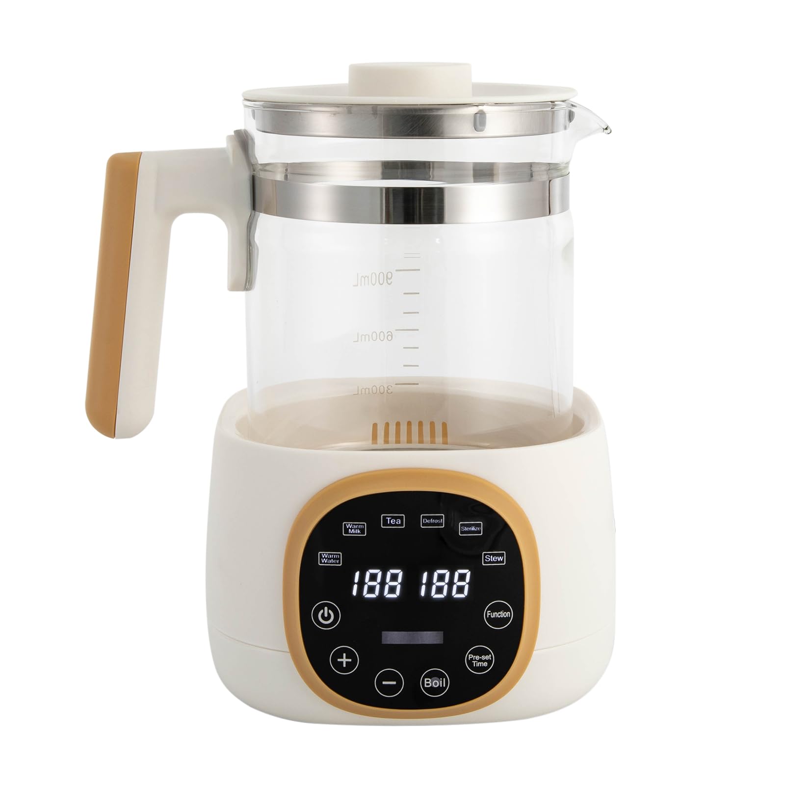 Podgrzewacz do butelek dla niemowląt, 220 V, 600 W, mieszacz do mleka z termostatem, 1,3 litra, podgrzewacz do jedzenia dla niemowląt, herbaty i kawy (biały)
