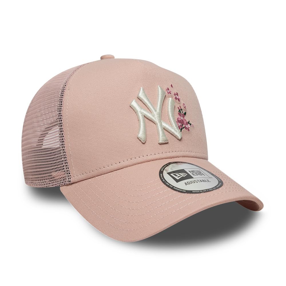 New Era WMNS Floral Yankees Trucker Cap Basecap Baseballcap Curved Brim Truckercap Meshcap NY Damen - Snapback, mit Schirm, Schirm