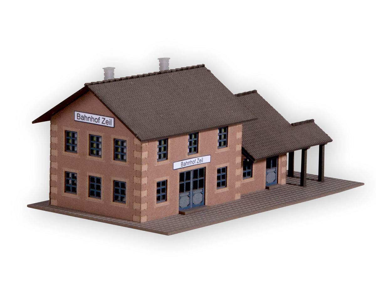 NOCH Bahnhof „Zeil“, realistisches Modellgebäude, 10,3 x 5,8 cm, perfekt für Spur Z Modelleisenbahnanlagen