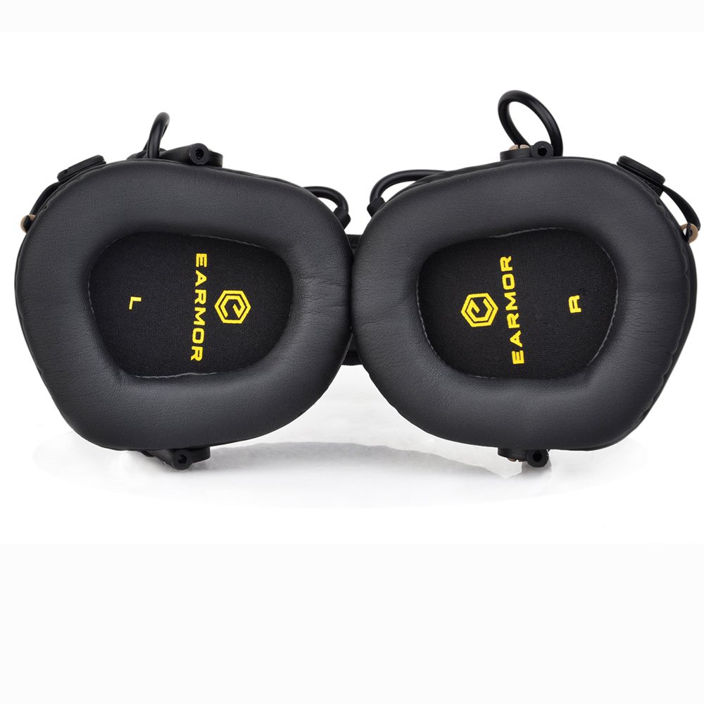 Auriculares electrónicos de protección auditiva con entrada AUX serie M31 que suprime el ruido de disparo dañino amplificando sonidos de bajo nivel (bronceado)