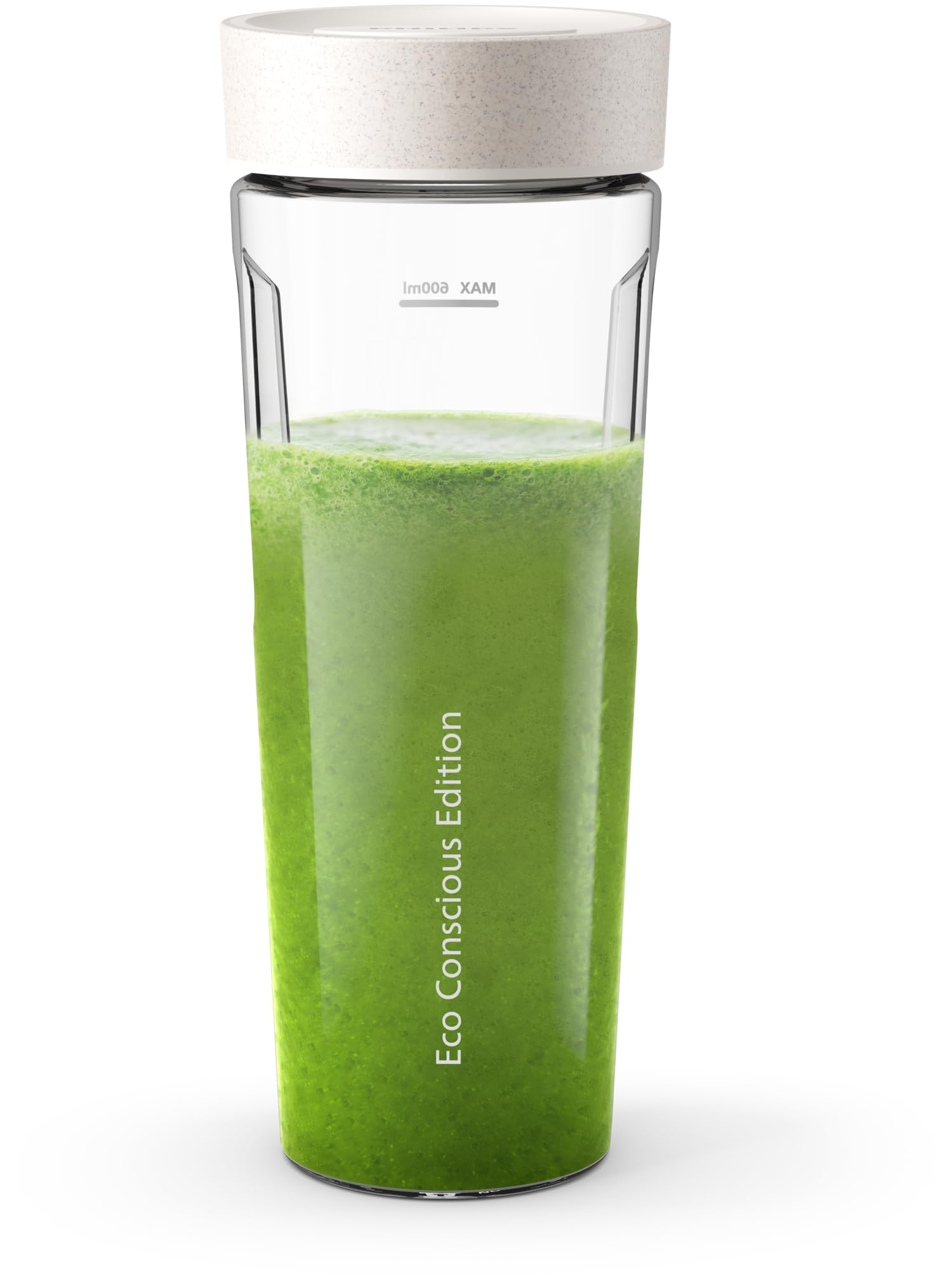 Philips Blender mixeur Série 3000 - Collection Eco Conscious, Technologie ProBlend, gourde de 0.6L Blend&Go, lames en inox, 350W, Plastiques 100% biosourcés, blanc soie mat (HR2500/00)