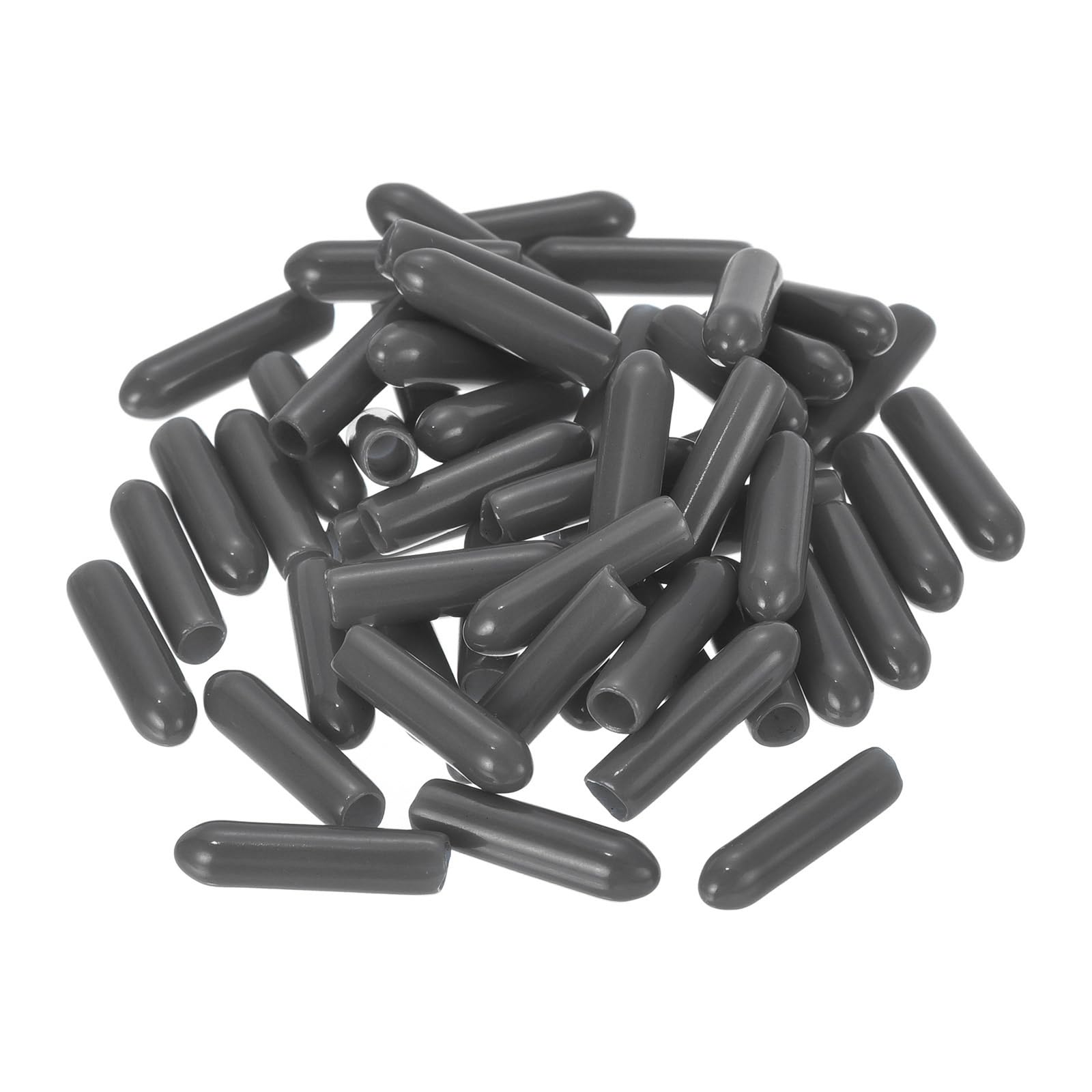 uxcell 50pcs Rubber End Caps 3mm(1/8 inch) ID Vinyl PVC Round Tube Bolt Cap Cover Screw Thread Protectors Dark Grey