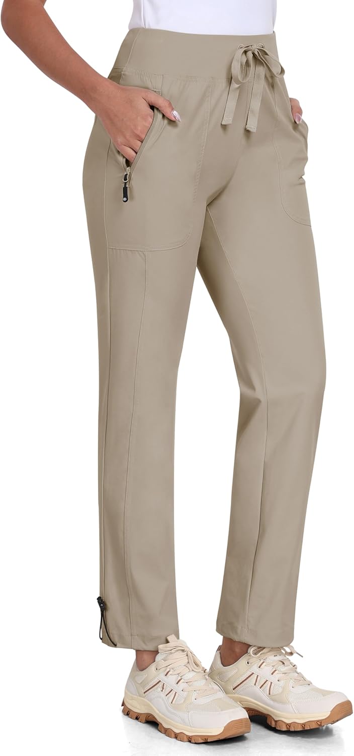 MoFiz Women's Hiking Pants Lightweight Outdoor Quick Dry Travel Joggers Water Resistant Athletic Pants Zipper Pockets