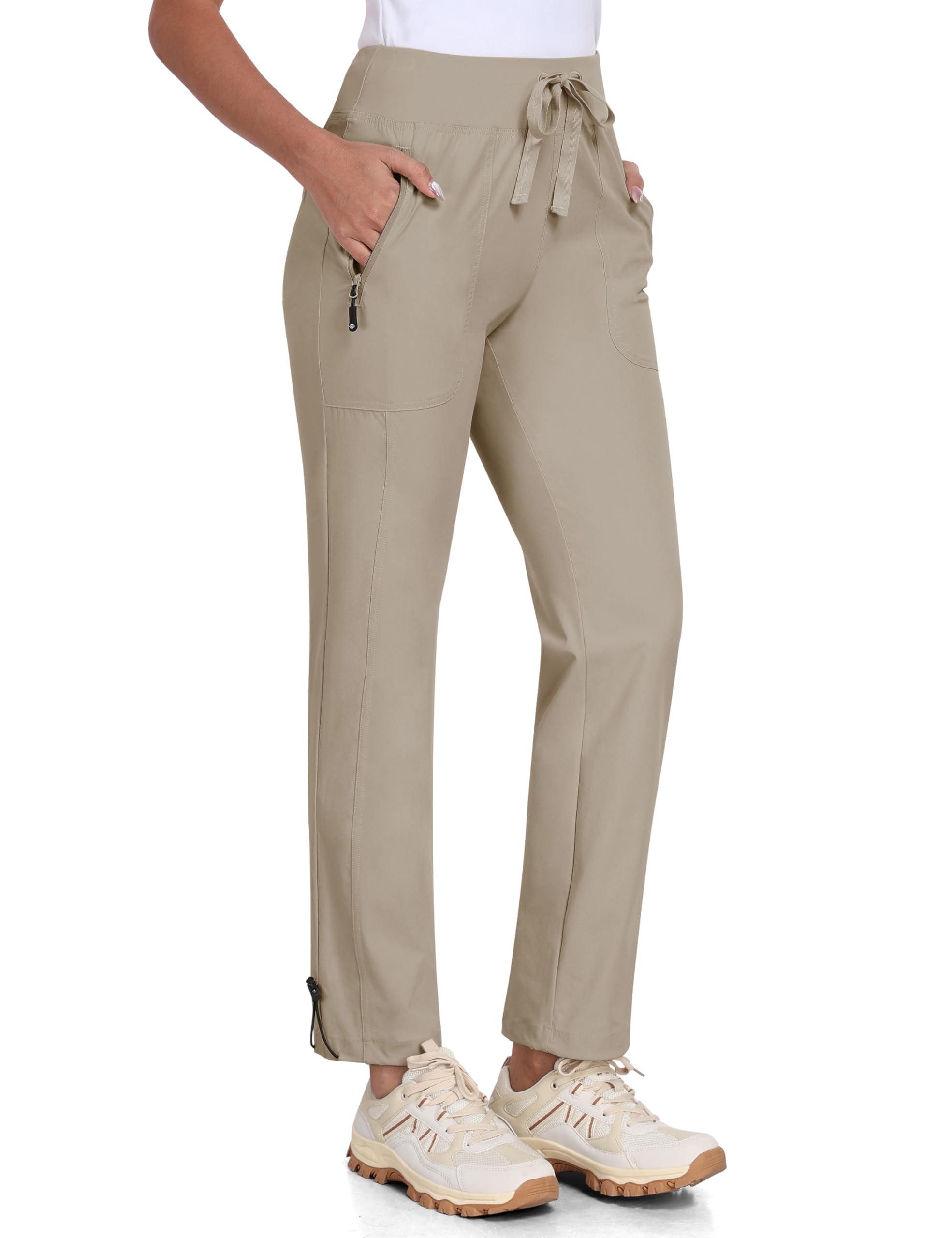 MoFiz Dames Korte Broeken Zomer Cargo Wandelen Broek Lichtgewicht Ademend Casual Sport Outdoor Shorts met 6 Zakken Leger Groen Maat EU XL