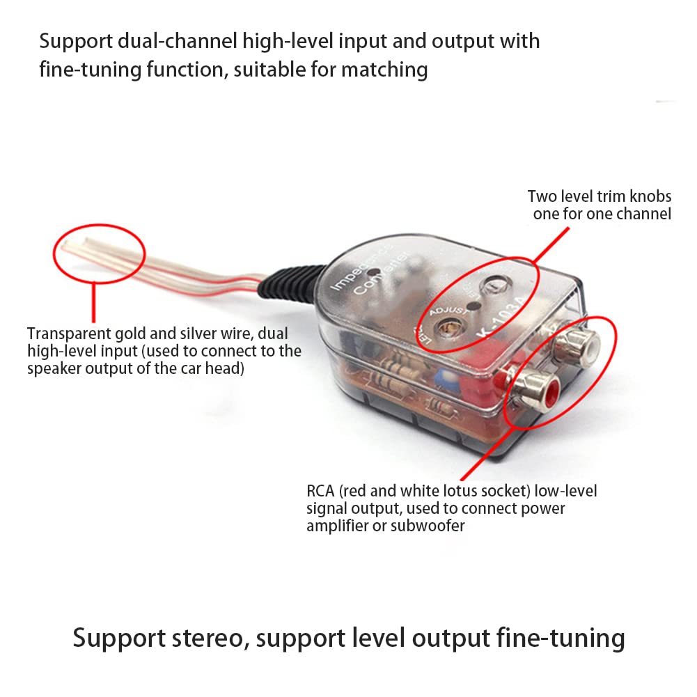 Convertitore Altoparlante Per Autoradio - Adattatore Da Alto A Basso Livello Per Amplificatori E Subwoofer - Foto 11
