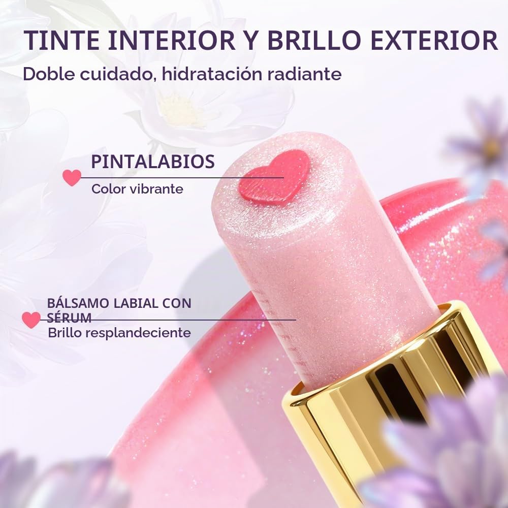 CATKIN 3pcs Bálsamo Labial Gift Set, Pintalabios y Balsamo Labial 2 in 1 | Brillo de Labios, Protector y Reparador Labial, Hidratante de Labios con Efecto Prolongado, Ingredientes Naturales, 3.4g