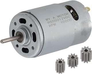 Kids Electric Car Motors with 10/12 Teeth Gears Compatible Tool-Free Quick Install for Children Ride-On Toy Car Acceleration Motor Repair Replacement(550 12V10000rpm)