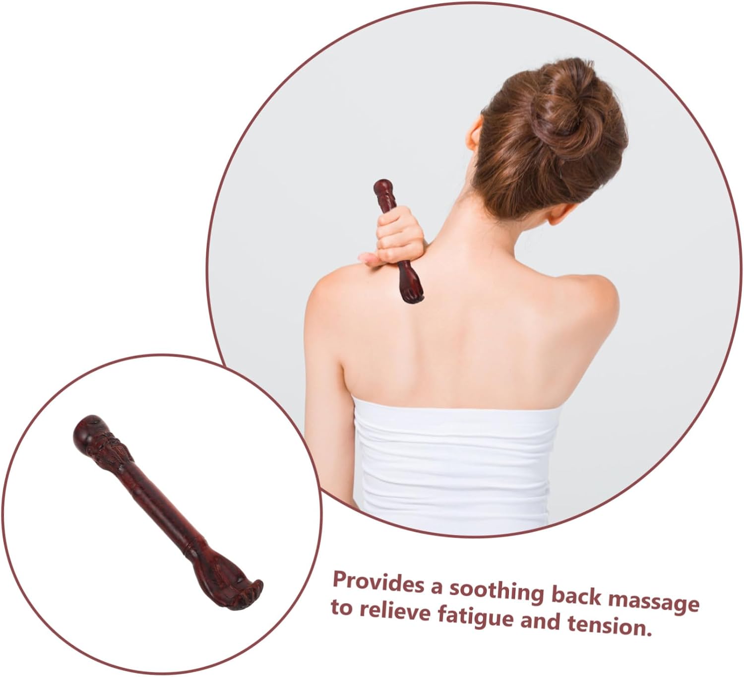 Wooden Back Scratcher and Massager for Adults Ergonomic Handheld Design Solid Wood Itch Scratcher Tool for Back Itching Relief and Comfortable Massage