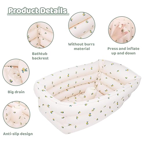 Miniatura 2 de Bañera inflable para bebé con bomba de aire incorporada, bañera portátil para bebés de 1 a 5 años, piscina de bolas pequeña, bañera plegable para