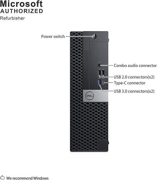 Dell 7050 SFF Ordinateur de Bureau, PC de Bureau Win11 7050, Intel Core i5-6500, 8 Go de RAM, 256 Go de SSD (Rénové) - 2