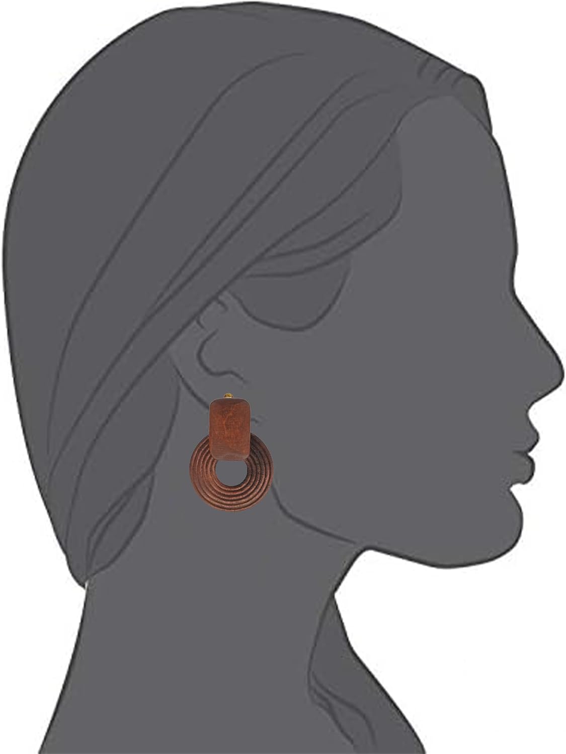 Aloha Earrings Non Pierced Screw Back Clip On Wooden Circle Statement Earrings