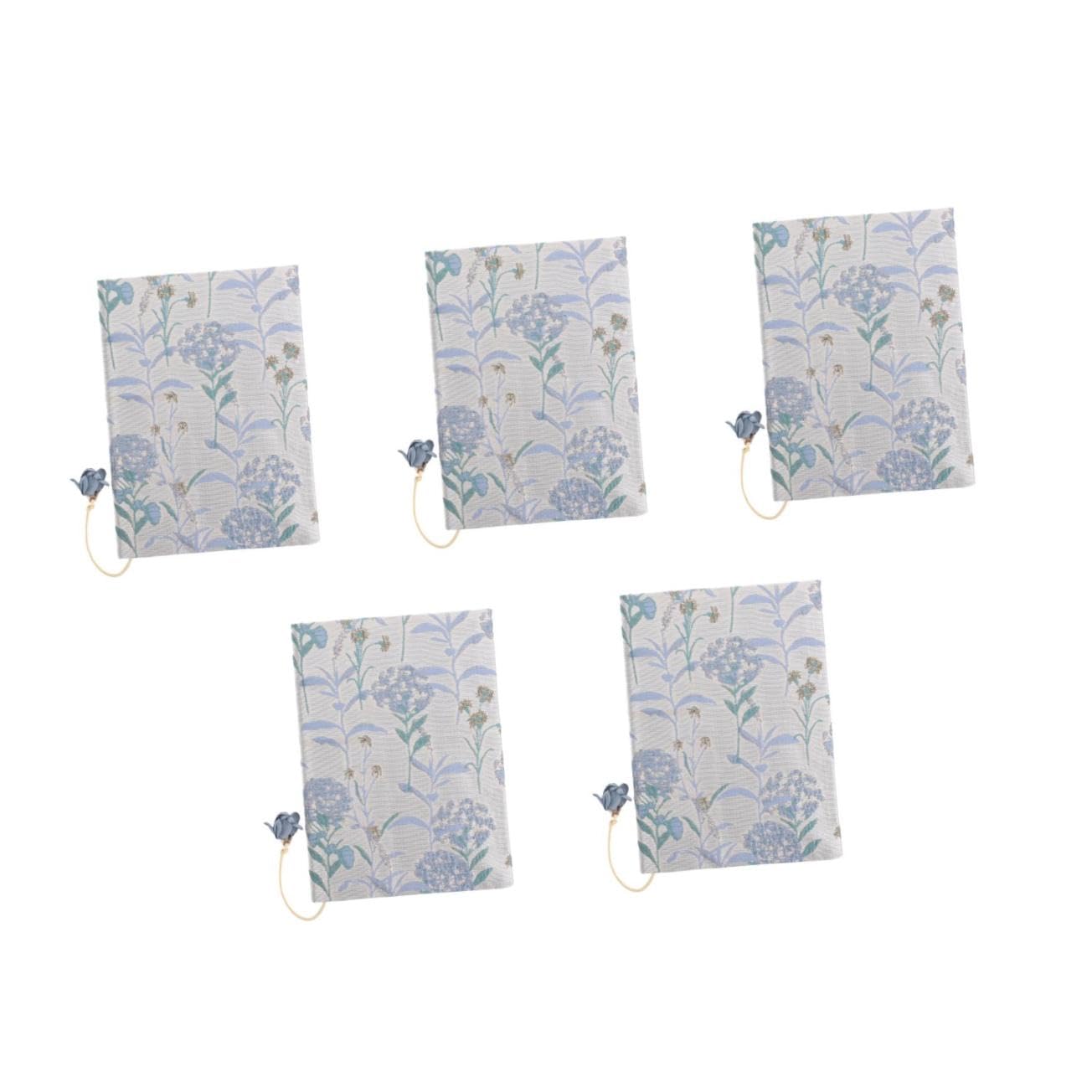 Lurrose Couvre Cahier 5 Pièces Couverture De Livre En Tissu Fait à La Main Couverture De Livre à Manches Pochette De Livre De Protection Livres à Couverture Rigide Film Protecteur Couvertures