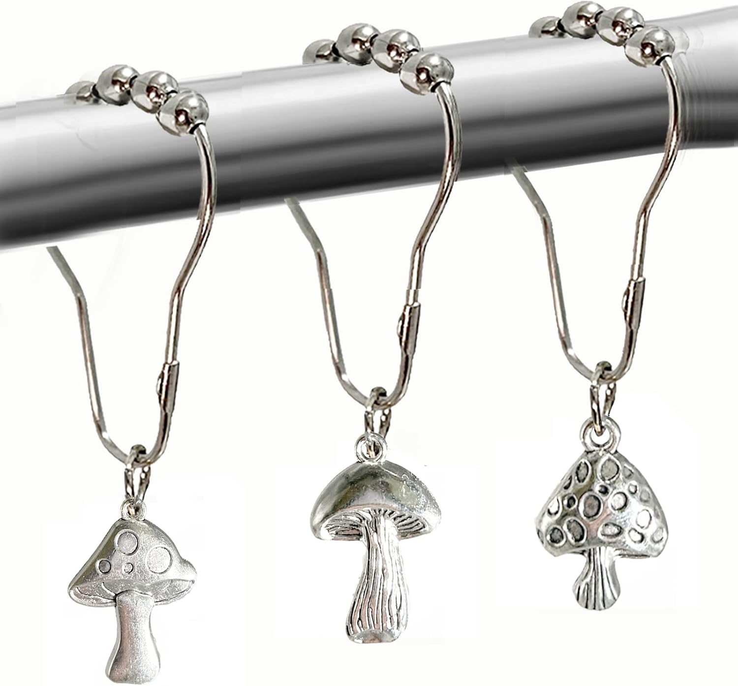 Mushroom Shower Curtain Hooks, Mushroom Bathroom Decor Boho