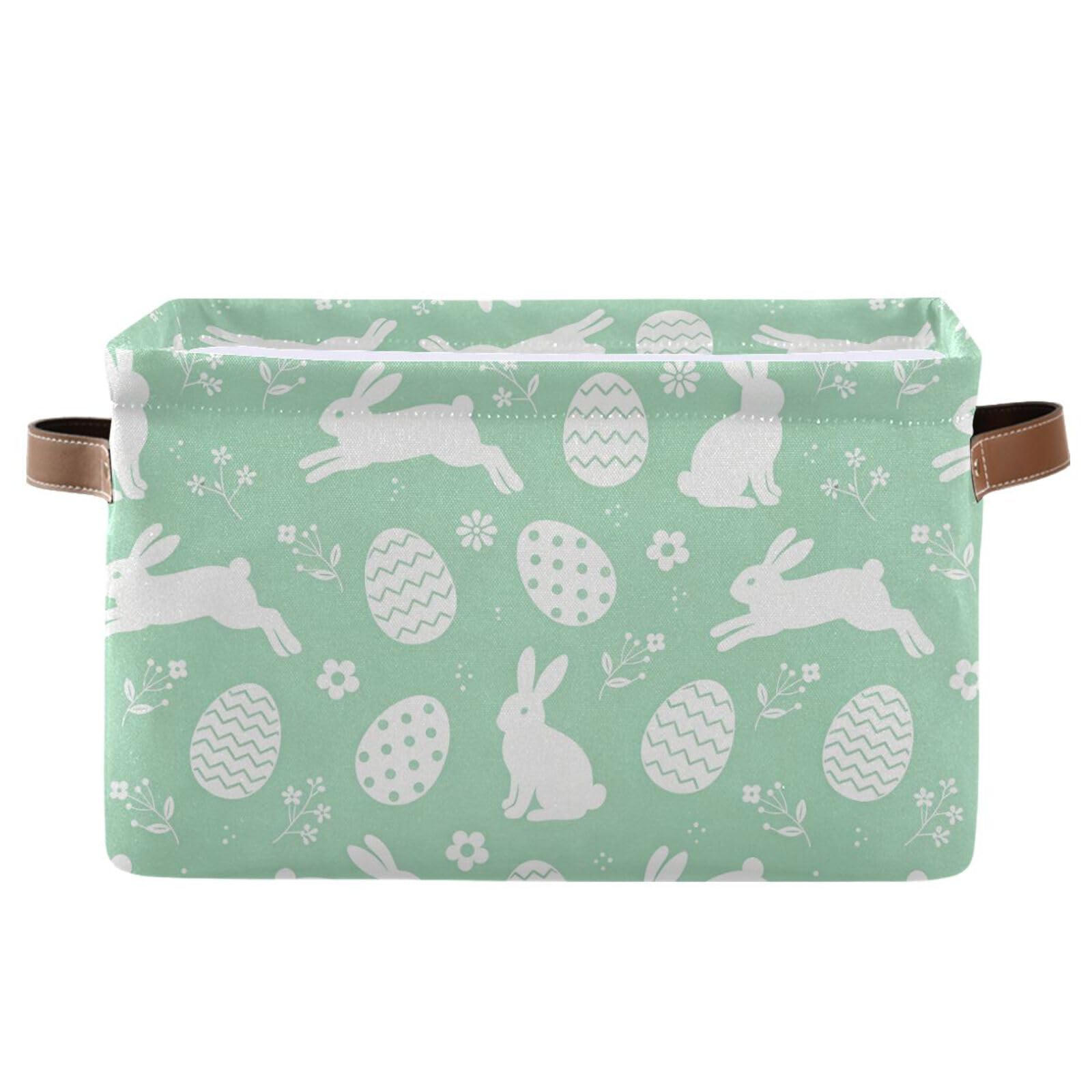 Panier de rangement carré en tissu vert KLL pliables lot de 2