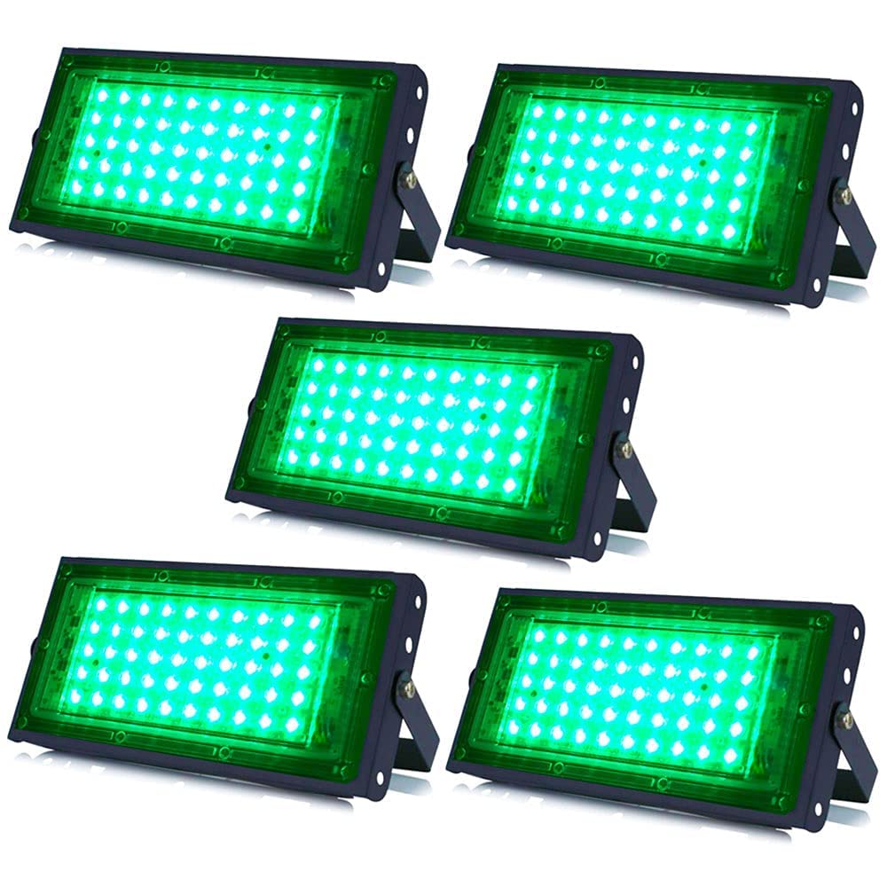 ONLINE GENERATION 50 Watt Brick Ultra Bright Lens LED Flood Light Outdoor Light Gate Light (GREEN FLOOD LIGHT PACK OF 5)