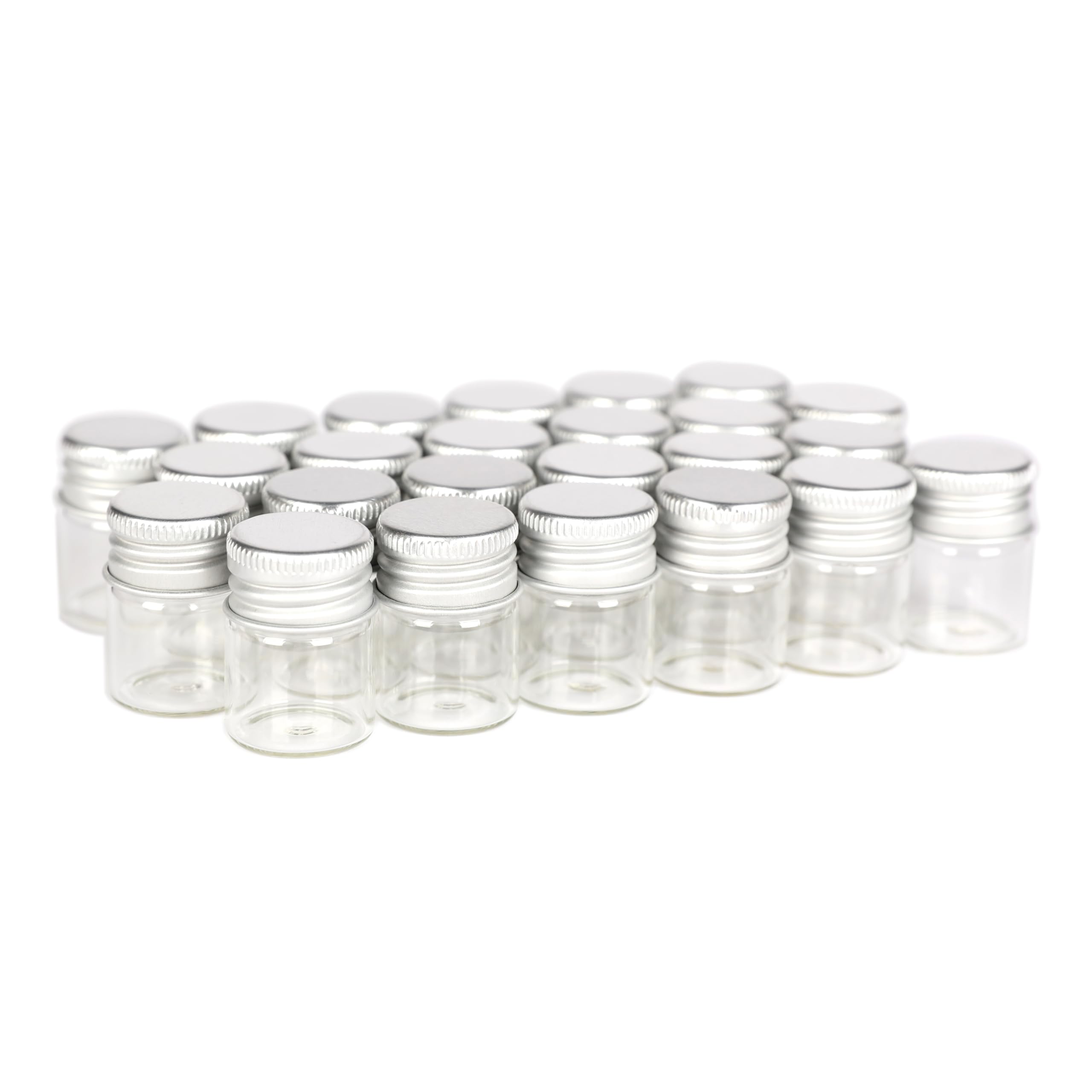 Magic Season Decorative Glass Bottles (24 Pcs w/Aluminum Caps / 0.17 fl oz.)