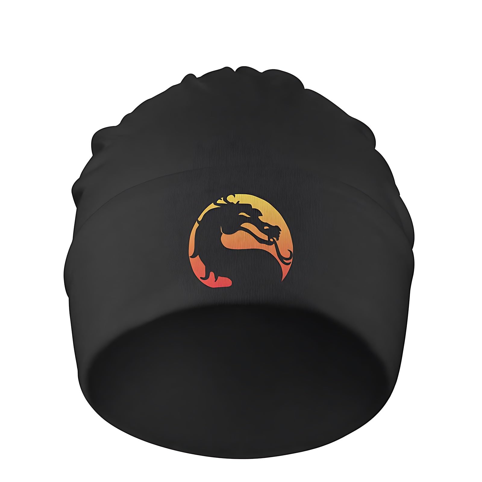 Bonnet Viking Dragon Skullies noir en maille extensible imprimé 3D mythologie nordique Jormungandr