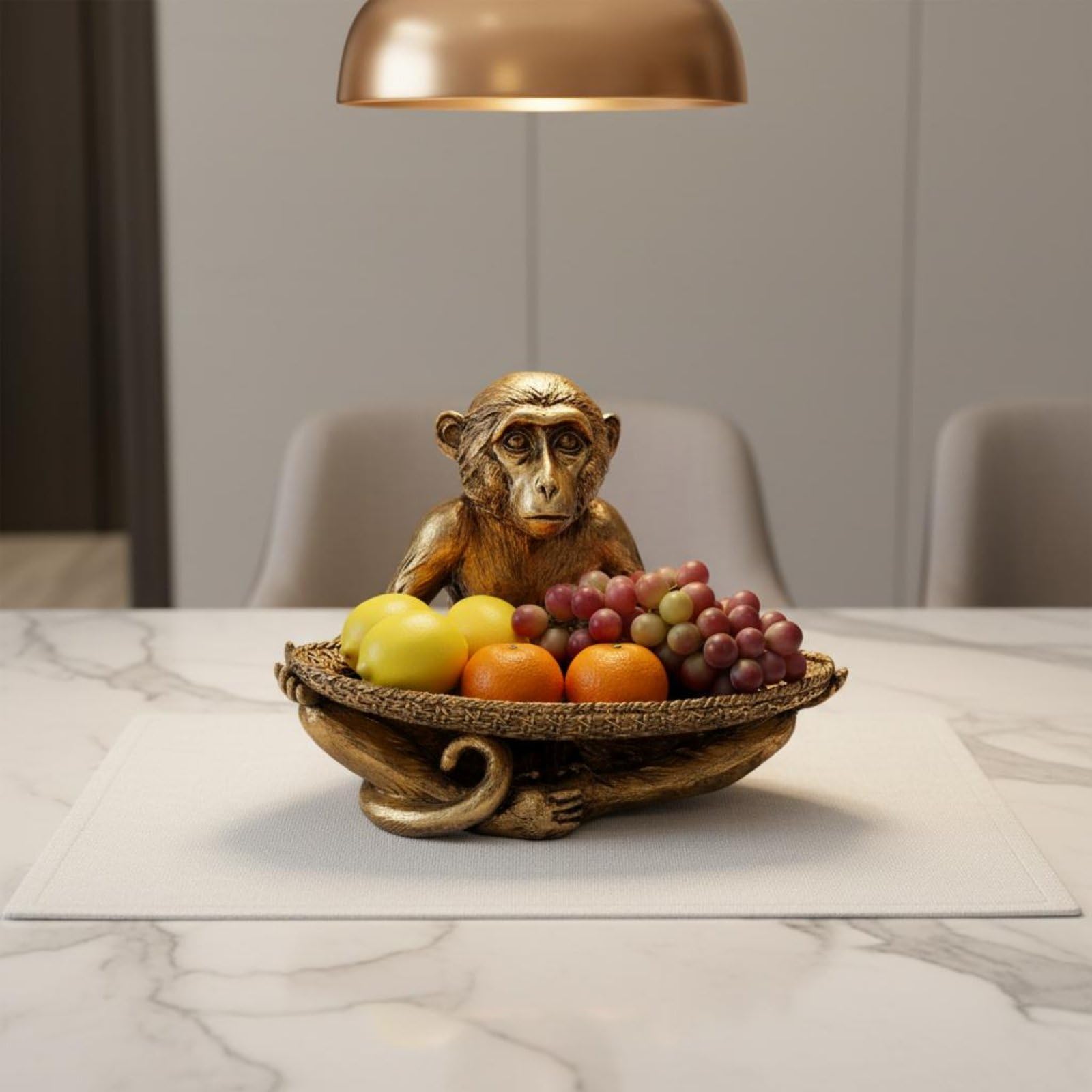 Bandeja Mono Decorativa Joyero Organizador Centro de Mesa Frutero con Silueta Lúdica y Figura Artística Esculpida para Guardar Pequeños Objetos y
