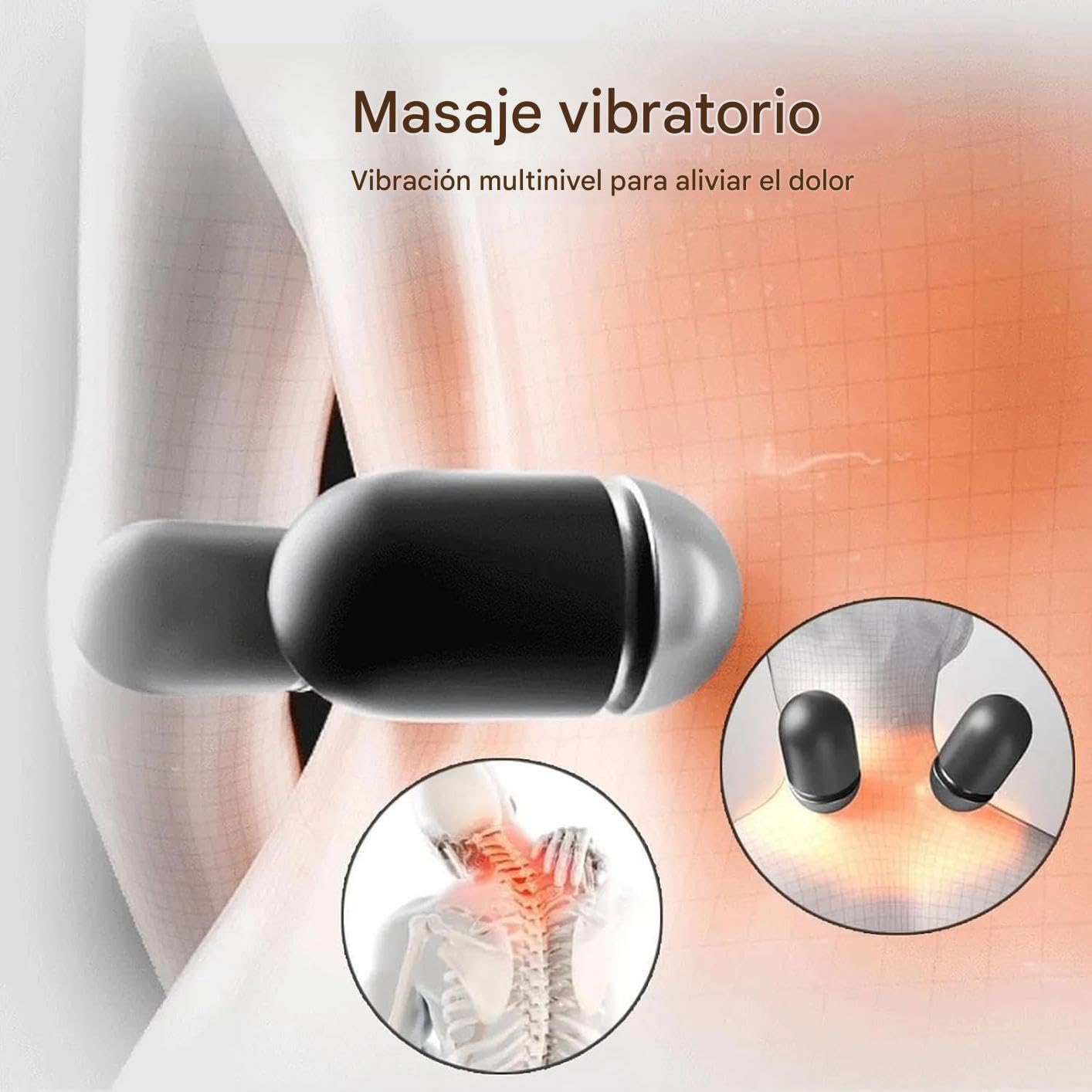 Almohada Soporte Lumbar Masaje Masaje Relajante Vibratorio Con Calor | Almohadilla Térmica Portátil para Cintura Silla, sofá, sillón reclinable, silla de ruedas, viajes, hogar, oficina, estudio,