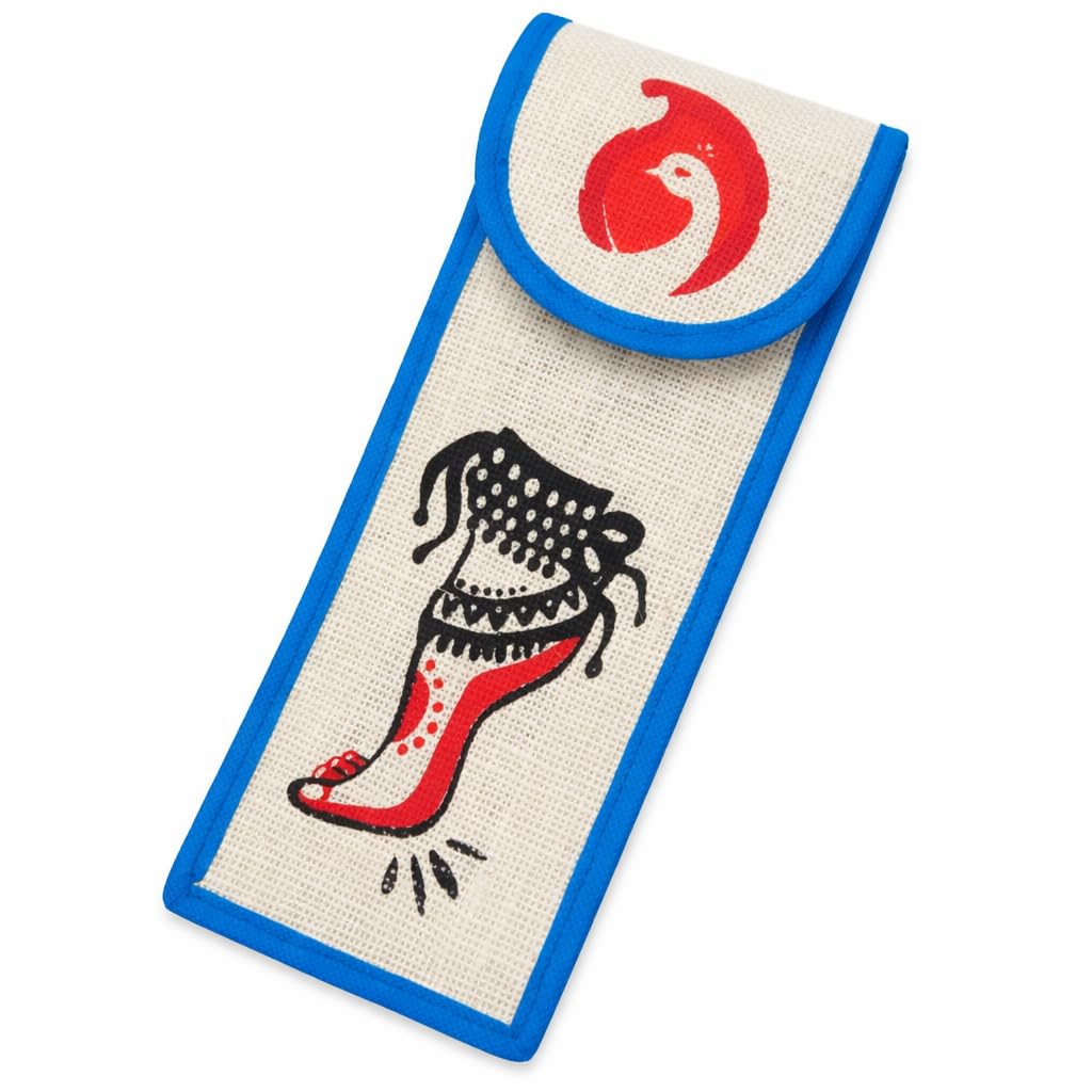 Sivasruthi| Chilanga Bag/Ghungroo – Traditional Jute Dance Accessories Tote, Red Border, Tribal Ethnic Design, Eco-Friendly Jute Material, Lightweight Ghungroo Bag for Classical Dance & Gifts