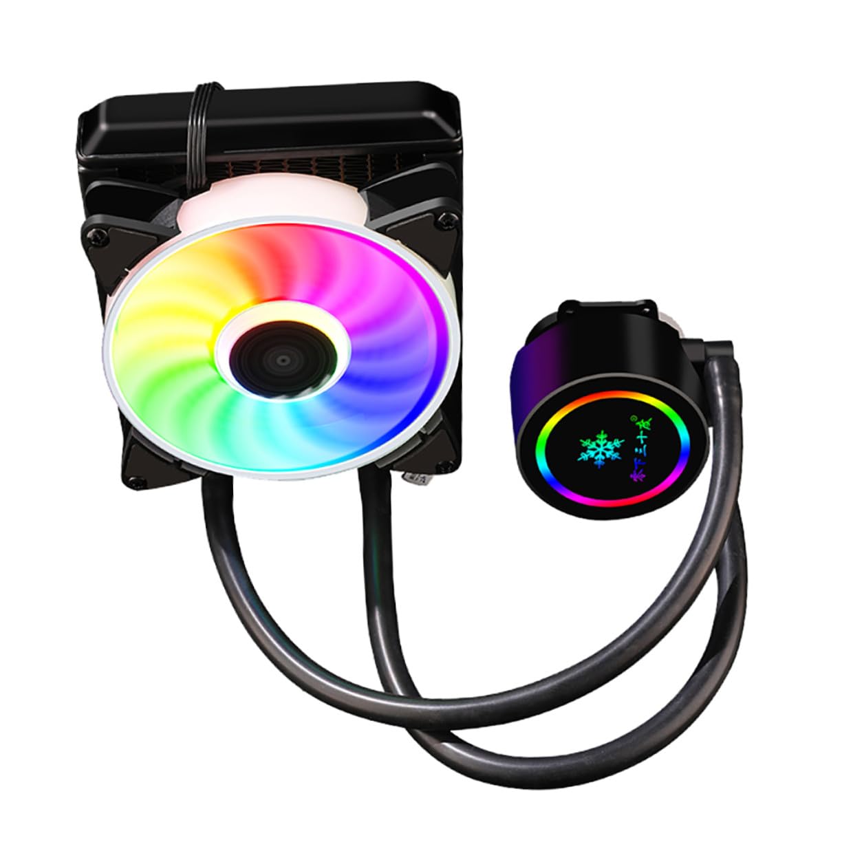 CPU Cooler Radiator Liquid Cooling System 120mm Water-Cooled Heat Sink with RGB for Gaming Desktop Pcs Compatible with Intel and Other Processors