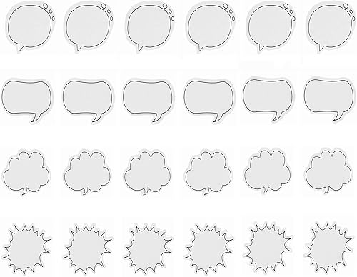 24 blocs de 720 hojas de notas adhesivas Thought Cloud, forma de burbuja parlante, notas autoadhesivas para estudiantes, oficina en casa y escuela