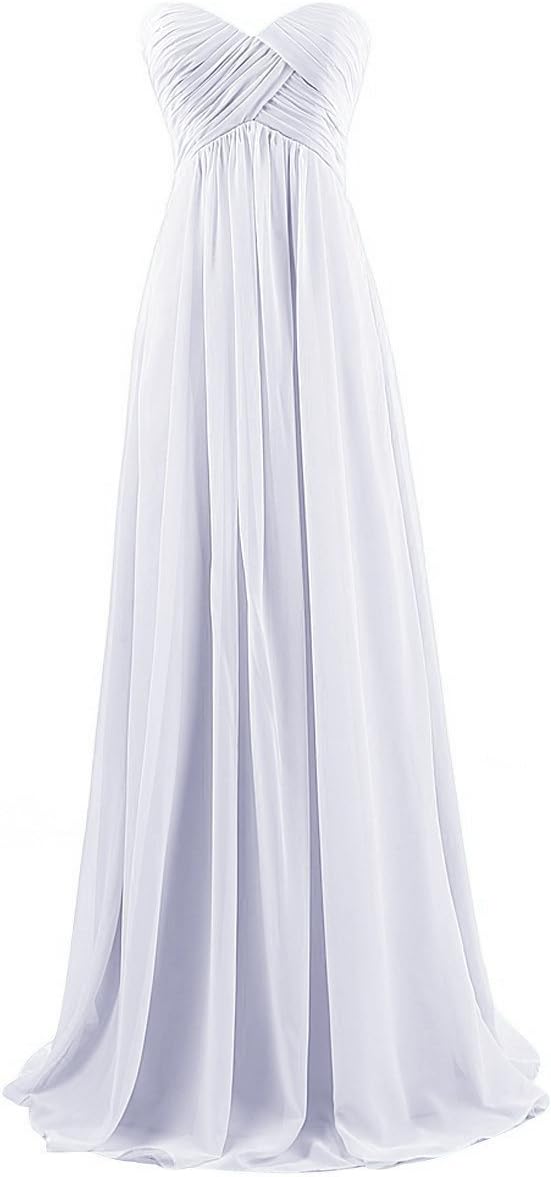 Ouman Sweetheart Bridesmaid Chiffon Prom Dress Long Evening Gown