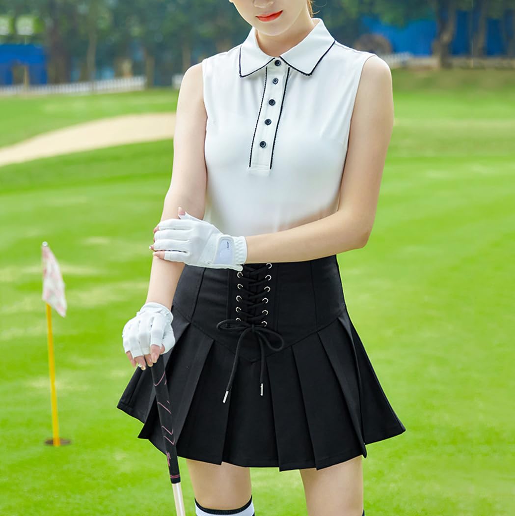 LANGWEI Faldas De Tenis Plisadas para Mujer Faldas Pantalón De Golf De Talle Alto con Pantalones Cortos con Forro