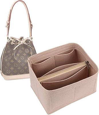 Lckaey Purse Organizer for LV NOE inner bag NOE BB bucket bag Petit NOE NM storage bag small zipper insert3053khaki-L