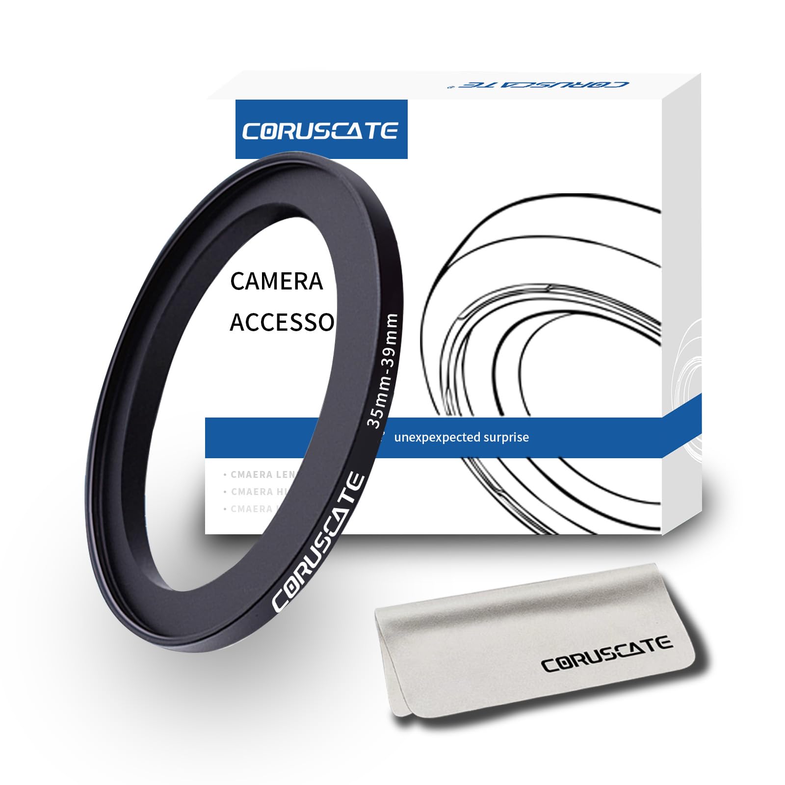 35mm lnes to 39mm Camera Lens Adapter,Camera Step-Up Ring Filter,Change The Filter or Lens Size from 35mm to 39mm.Compatible All 39mm Thread Filter Accessory+Lens Cleaning Cloth