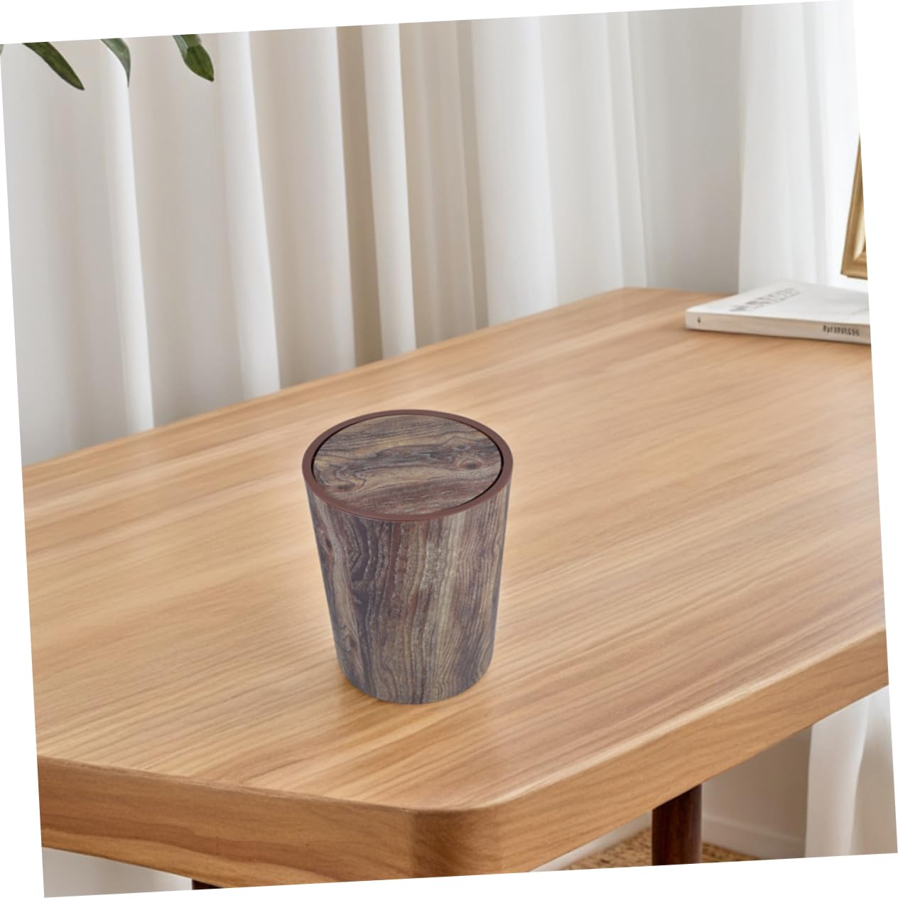 Garneck Cestino per Spazzatura in Stile Fattoria Cestino per Carta Straccia in Plastica Pp Grande Capacità Venatura del Legno per Casa Cucina Ufficio Bagno Camera da Letto