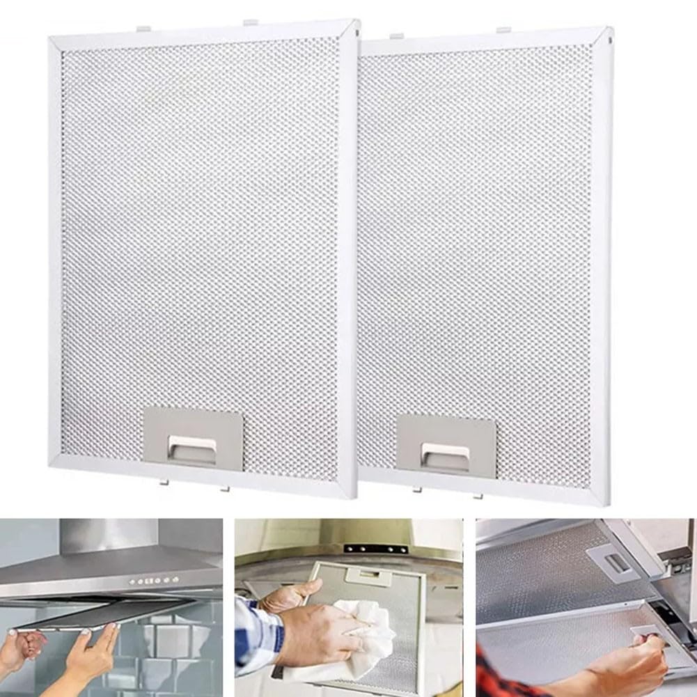 Metalowy filtr przeciwtłuszczowy do okapu kuchenne 2 szt. Filtr tłuszczu do okapu kuchennego, zamienny filtr tłuszczu do okapów kuchennych 350x240x9mm