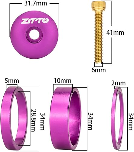 Miniatura 6 de Espaciador de auriculares para bicicleta, conjunto de arandelas de horquilla para bicicleta, componentes de modificación, arandelas portátiles,