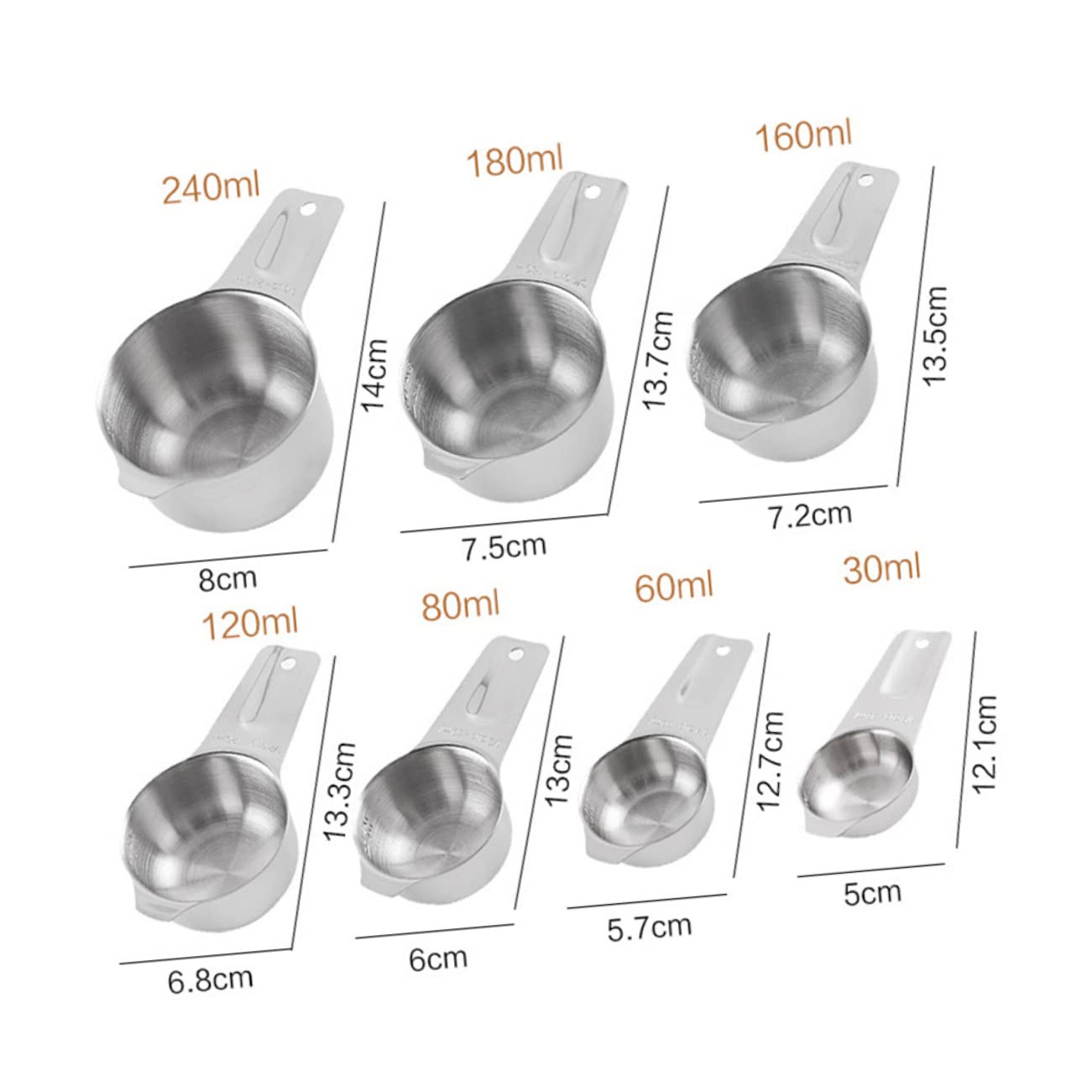 ABOOFAN 7pièces Cuillères Doseuses avec Graduation Outils de Cuisine pour Poudres et Ingrédients