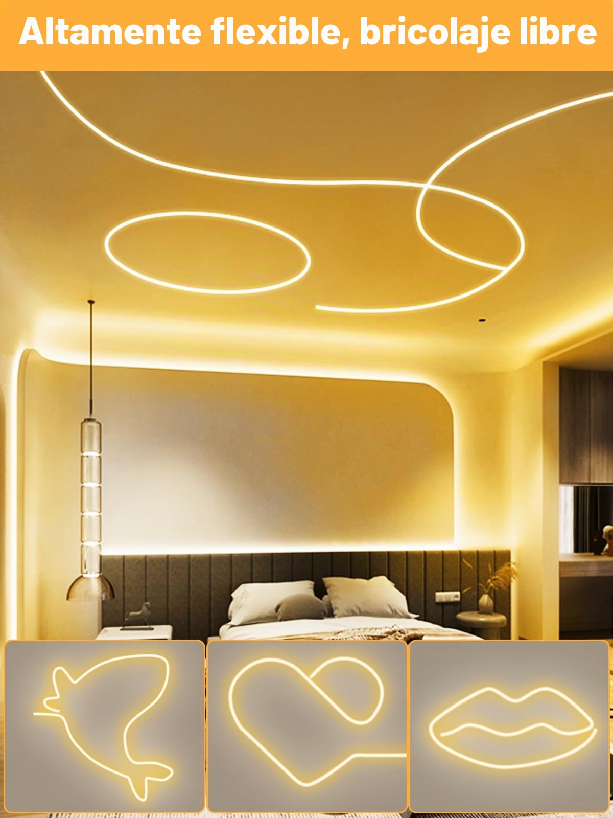 Tira LED Neon 10M para Exterior - Luz Cálida 3000K, Silicona Suave IP67, Regulable - Ambiente Acogedor para Terraza, Jardín y Patio
