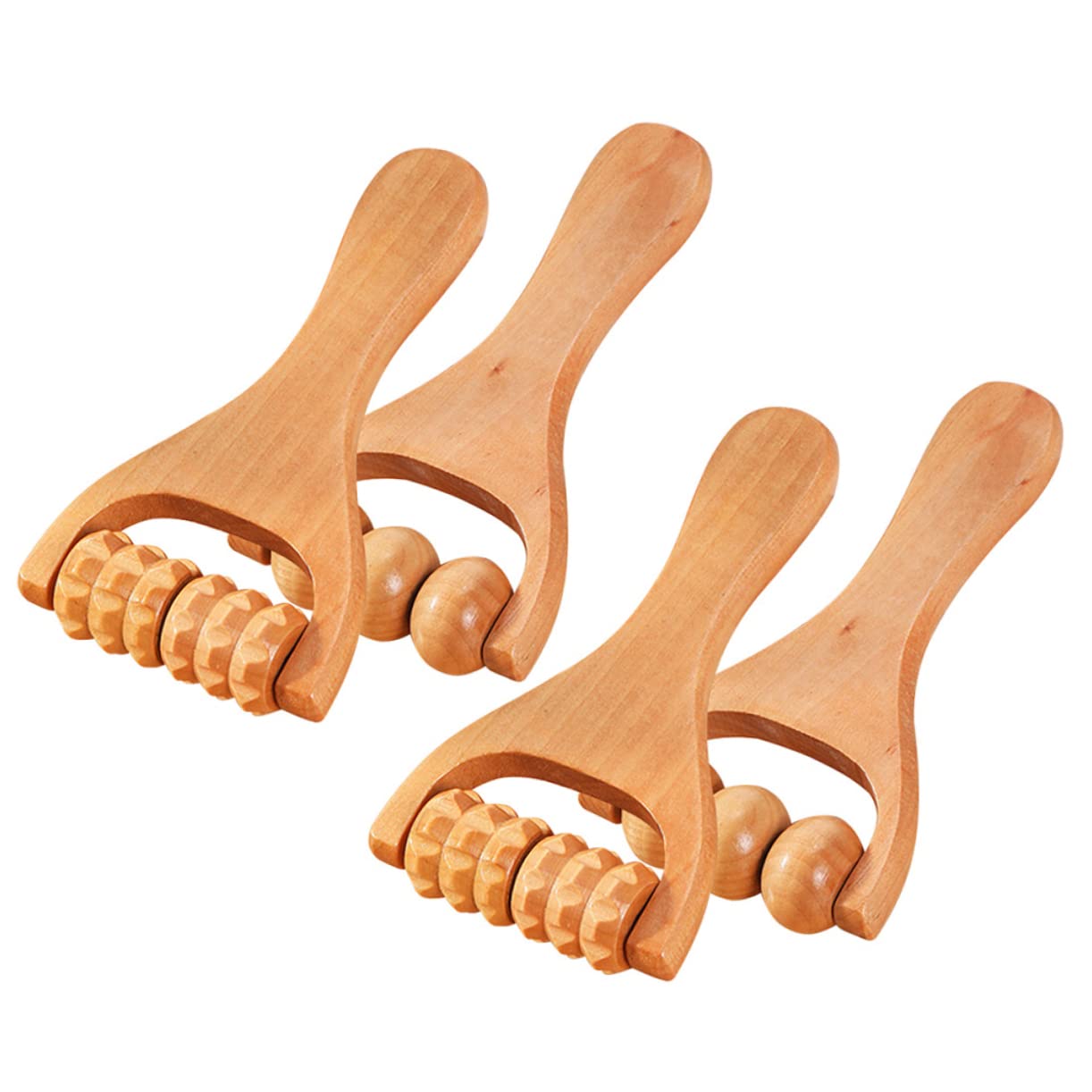 FOMIYES 4pcs Massage Roller Wooden Massage Roller Wooden Foot Massagers Muscle Roller Neck Roller Wood Therapys Massage Tools Leg Massage Machine